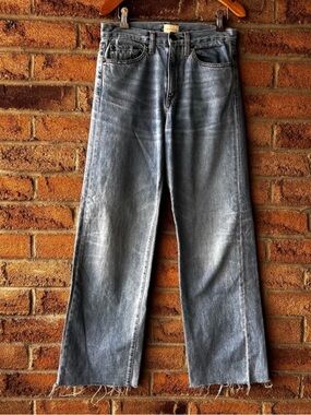 Simon Miller Light Wash Straight Leg Jeans - Frayed Hem